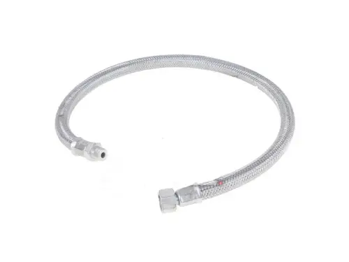 Шланг тормозной для а/м КАМАЗ передний (800мм) (гайка/штуцер) металлическая оплетка 65115-3506060-20 - Авторота