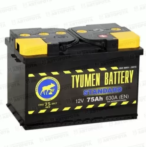 Аккумулятор 6СТ-75 А Тюмень-Лось STANDART (обратная полярность) - Авторота
