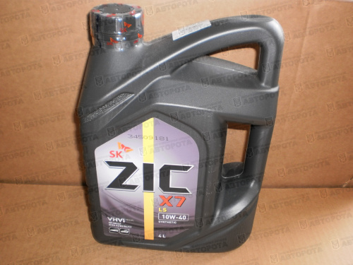 Масло моторное ZIC 10W40 Х7 LS (синтетическое для безиновых, дизельных, газовых двигателей) (4л) - Авторота