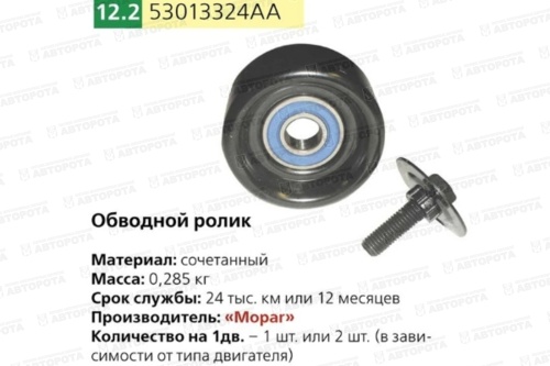 Ролик опорный для а/м ГАЗ двигатель Крайслер (малый) 53013324 - Авторота