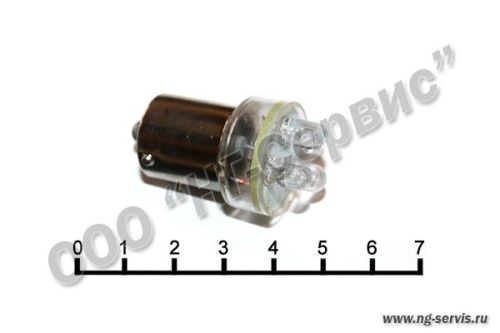 Лампа автомобильная 24В повторитель LED 24-5 G18.5 BA15s 3 светодиодов белая (CN) - Авторота