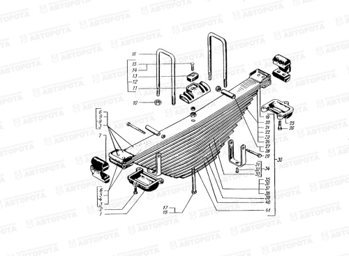 Рессора КРАЗ передняя (16 листов) L-1550мм 251-2902012-02 - Авторота