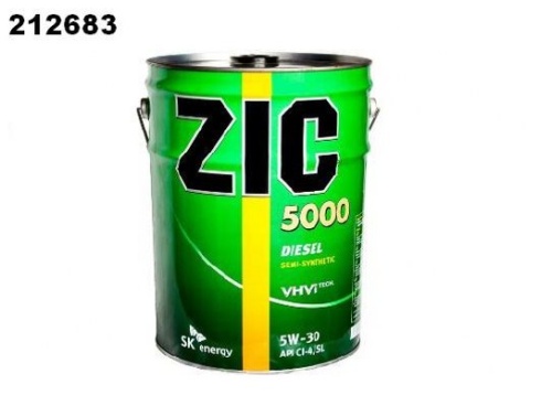 Масло моторное ZIC 5W30 5000 (полусинтетическое для дизельных двигателей) (20л) - Авторота